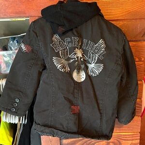 Urbane Black Rock Idol Kids Puffer Jacket